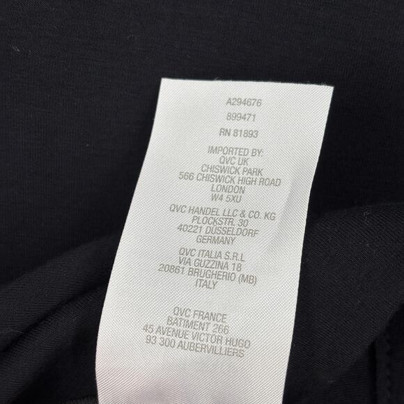 LOGO Lori Goldstein Long Jacket Size XL Black Scuba Ponte Knit Single Snap Coat - Picture 9 of 9